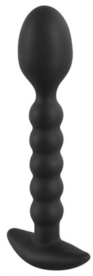 Маленький черный анальный фаллоимитатор - 12,5 см. - фото 109337