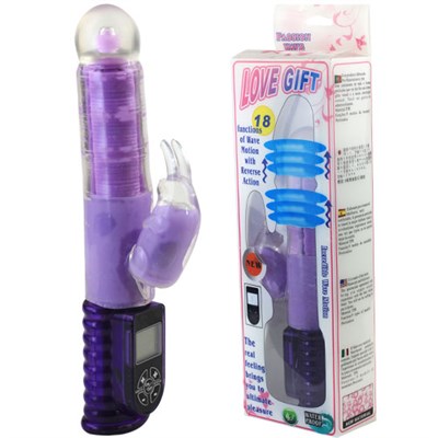 Фиолетовый вибратор хай-тек Love Gift - 24,5 см. - фото 119946