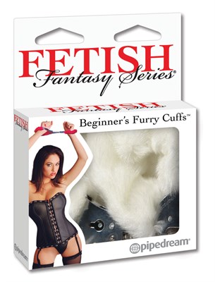 Меховые белые наручники Beginner s Furry Cuffs - фото 61423