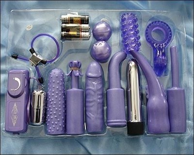 Фиолетовый набор для анально-вагинальной стимуляции - фото 62351