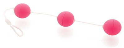 Анальная цепочка из 3 розовых шариков - фото 62615