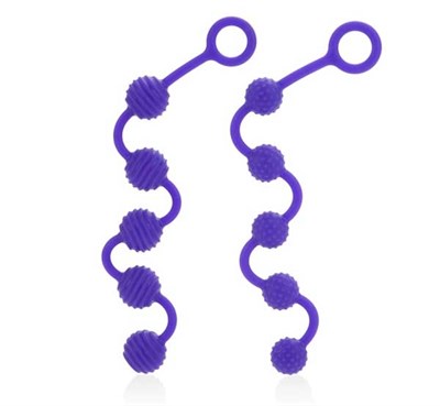 Набор фиолетовых анальных цепочек Posh Silicone “O” Beads - фото 66087