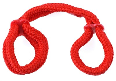 Красные верёвочные оковы на руки или ноги Silk Rope Love Cuffs - фото 66332