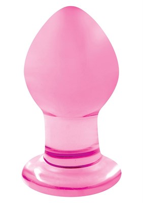 Малая розовая стеклянная анальная пробка Crystal Small - 6,2 см. - фото 66615