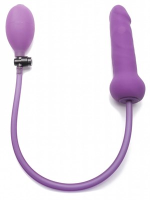 Фиолетовый анальный фаллоимитатор с подкачкой - 18 см. - фото 80515