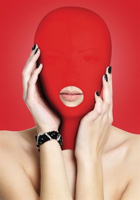 Красная маска на голову с прорезью для рта Submission Mask - фото 88723