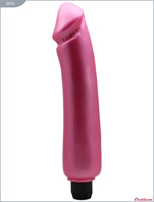 Розовый гладкий водонепроницаемый вибратор - 24 см. - фото 89718