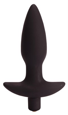 Чёрная анальная пробка с вибрацией Vibrating Butt Plug - 14,5 см. - фото 96906