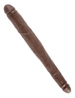 Двусторонний коричневый дилдо 16  Tapered Double Dildo - 40,6 см.