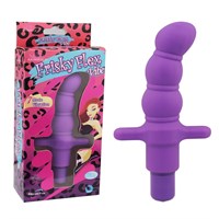 Фиолетовый рельефный анально-вагинальный вибростимулятор Frisky Flex Vibe