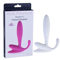Белый анальный стимулятор простаты Anal Pleasure Beginers Prostate - 12 см. 