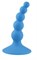 Голубой анальный стимулятор с шариками - 10 см. - фото 120853