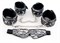 Серебристый кружевной набор: наручники, оковы и маска - фото 70537