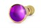 Золотистая фигурная анальная пробка с фиолетовым кристаллом - 14 см. - фото 80451
