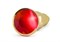 Золотистая анальная ёлочка с красным кристаллом - 14,5 см. - фото 80469